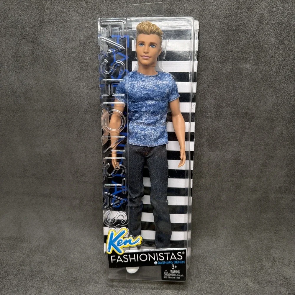 Barbie Fashionistas Ken Doll Blue Dashing Denim Molded Hair DAMAGED